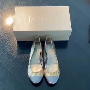 J. Crew glitter jacquard ballet flats